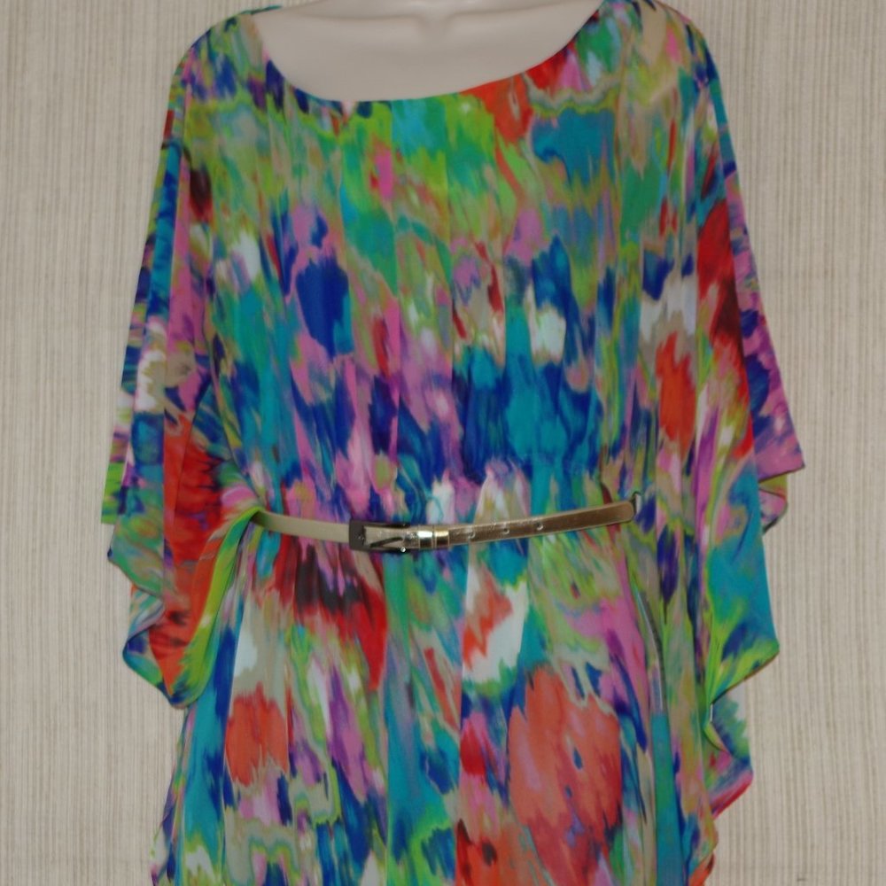 NWT  Eliza J  Missy Multicolor Blue Dress  mini tunic Size: 8